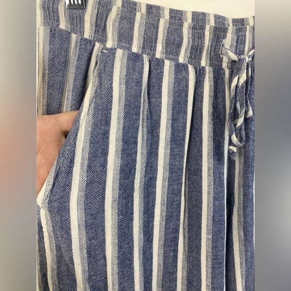 Cloth & Stone Linen Blend Wide Leg Summer Beachy Stripes Women’s Small - Picture 12 of 16